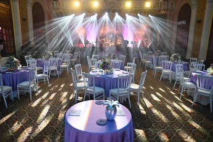 Tablescape and Stage — Sangeet decor — Radisson Blu